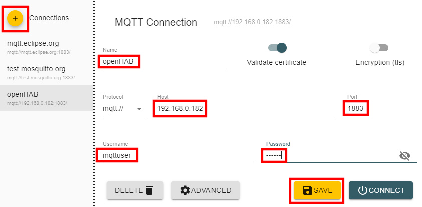 MQTT Explorer Konfiguration