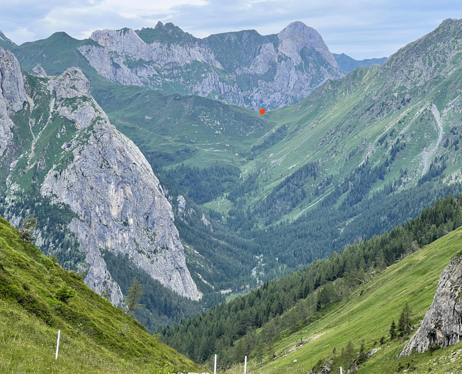 Rückblick vom Sella Sissanis auf das Öfner Joch