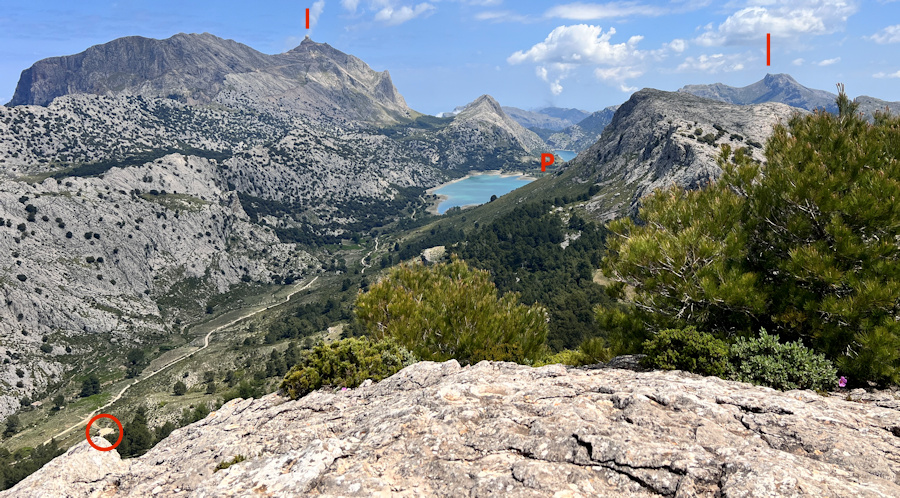 Blick auf Puig Major, Stauseen und Puig Massanella