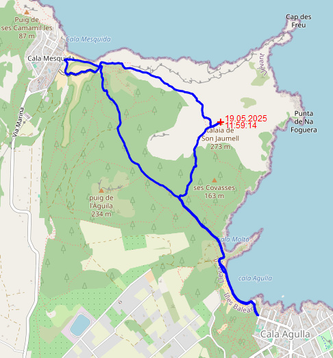 Track Cala Agulla zur Cala Mesquida