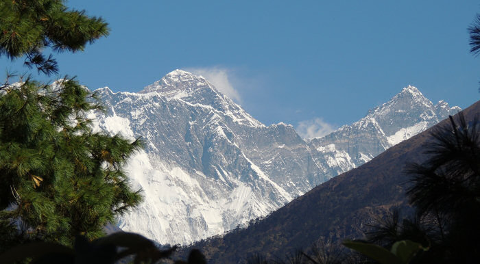 Nepal Trekking erster Blick auf den Mount Everest