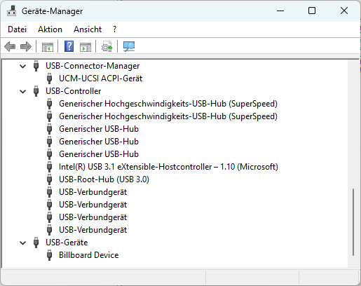 USB Devices im Geräte-Manager