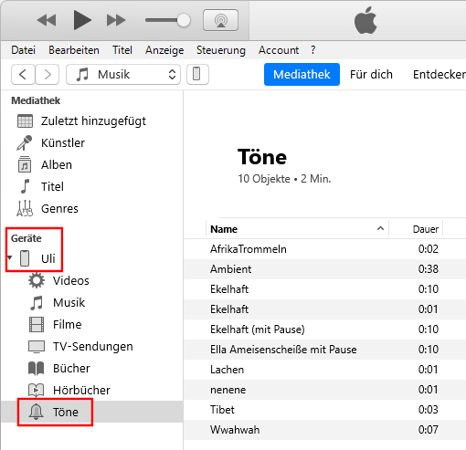 iTunes Klingeltöne