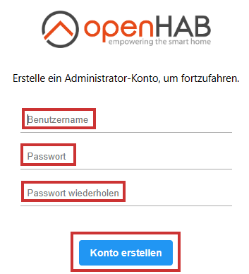 Openhabian Administrator-Konto erstellen