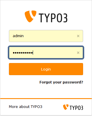 Typo3 Anmeldung im Backend